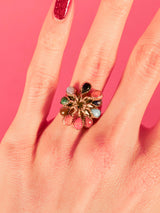 1970s 14k Multistone Charm Ring Fine Jewelry arcadeshops.com