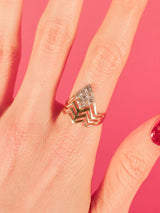 14k Chevron Cutout Diamond Ring Fine Jewelry arcadeshops.com