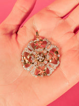18k Victorian Diamond Cluster Pendant Fine Jewelry arcadeshops.com