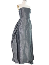 Oscar de la Renta Metallic Strapless Gown Dress arcadeshops.com