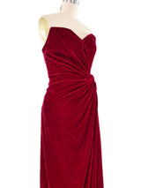 Arnold Scaasi Raspberry Velvet Gown Dress arcadeshops.com