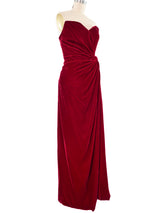 Arnold Scaasi Raspberry Velvet Gown Dress arcadeshops.com