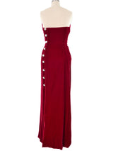 Arnold Scaasi Raspberry Velvet Gown Dress arcadeshops.com