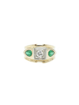 14k Emerald and Diamond Signet Ring Fine Jewelry arcadeshops.com