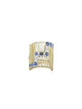 1970s 14k Sculptural Sapphire and Diamond Ring Fine Jewelry arcadeshops.com