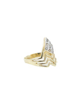 14k Chevron Cutout Diamond Ring Fine Jewelry arcadeshops.com