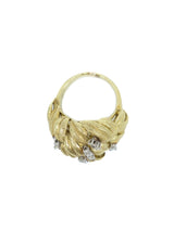 Mid Century 18k Leaf Dome Cocktail Ring Fine Jewelry arcadeshops.com