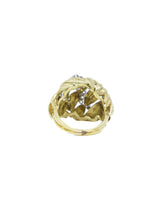 Mid Century 18k Leaf Dome Cocktail Ring Fine Jewelry arcadeshops.com