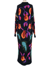 Graphic Intarsia Knit Duster Outerwear arcadeshops.com