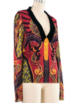 Vivienne Tam Printed Mesh Top Top arcadeshops.com