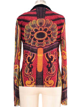Vivienne Tam Printed Mesh Top Top arcadeshops.com