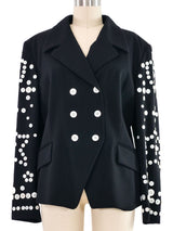 Escada Black Button Embellished Jacket Jacket arcadeshops.com