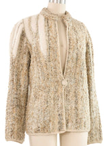 Beige Chenille Cardigan Top arcadeshops.com