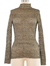 Vivienne Tam Gold Lace Turtleneck Top arcadeshops.com