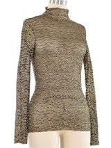 Vivienne Tam Gold Lace Turtleneck Top arcadeshops.com