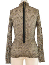 Vivienne Tam Gold Lace Turtleneck Top arcadeshops.com