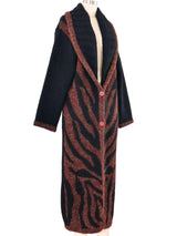 Big Cat Intarsia Knit Duster Outerwear arcadeshops.com