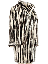 Sheared Striped Fur Coat Outerwear arcadeshops.com