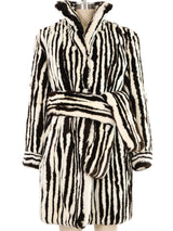 Sheared Striped Fur Coat Outerwear arcadeshops.com