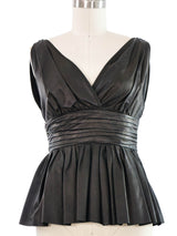 Prada Leather Peplum Top Top arcadeshops.com