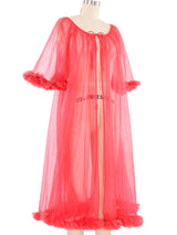 1960s Pink Swiss Dot Peignoir Outerwear arcadeshops.com