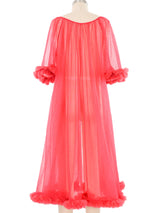 1960s Pink Swiss Dot Peignoir Outerwear arcadeshops.com