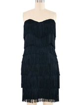 1990s Norma Kamali Fringed Mini Dress Dress arcadeshops.com