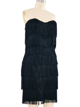 1990s Norma Kamali Fringed Mini Dress Dress arcadeshops.com