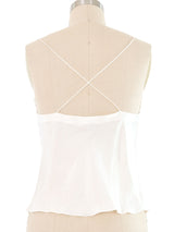White Silk Satin Cami Top arcadeshops.com