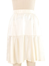White Silk Satin Skirt