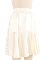 White Silk Satin Skirt