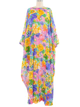 Watercolor Floral Print Caftan