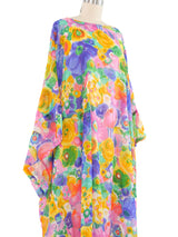 Watercolor Floral Print Caftan