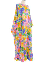 Watercolor Floral Print Caftan