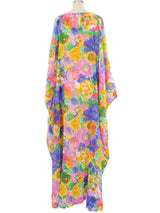 Watercolor Floral Print Caftan