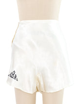 Monogrammed Satin Tap Shorts