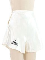 Monogrammed Satin Tap Shorts