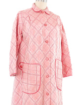 Pink Quilted Satin Swing Coat Outerwear arcadeshops.com