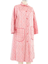 Pink Quilted Satin Swing Coat Outerwear arcadeshops.com