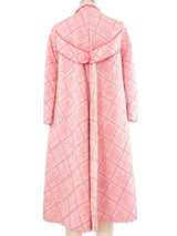 Pink Quilted Satin Swing Coat Outerwear arcadeshops.com