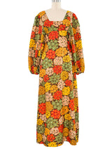 Floral Printed Balloon Sleeve Maxi Dress Dress arcadeshops.com
