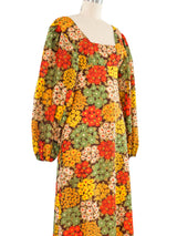 Floral Printed Balloon Sleeve Maxi Dress Dress arcadeshops.com