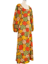 Floral Printed Balloon Sleeve Maxi Dress Dress arcadeshops.com