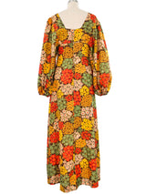 Floral Printed Balloon Sleeve Maxi Dress Dress arcadeshops.com