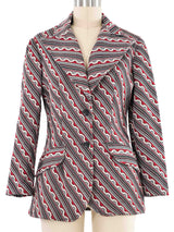 1970s Wave Pattern Knit Jacket