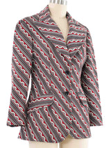 1970s Wave Pattern Knit Jacket