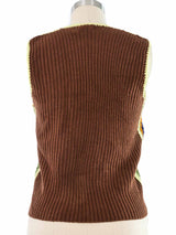 1970s Suede Panel Crochet Vest Top arcadeshops.com