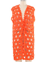 Orange Crochet Vest Top arcadeshops.com