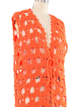 Orange Crochet Vest Top arcadeshops.com