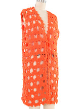 Orange Crochet Vest Top arcadeshops.com
